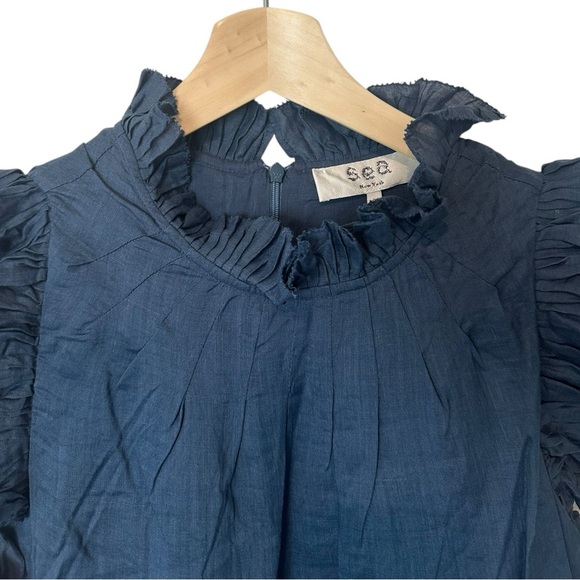 NWT SEA New York Hattie Ramie Cotton Ruffle Tunic Dress - Picture 4 of 6